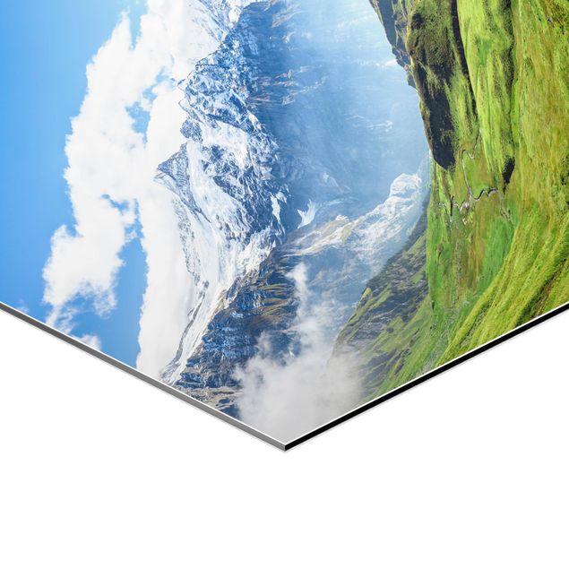 Quadri verdi Panorama alpino di Swizz