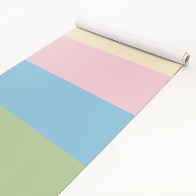 Pellicole adesive per pareti Set di 4 quadrati color pastello - crema rosé blu pastello menta