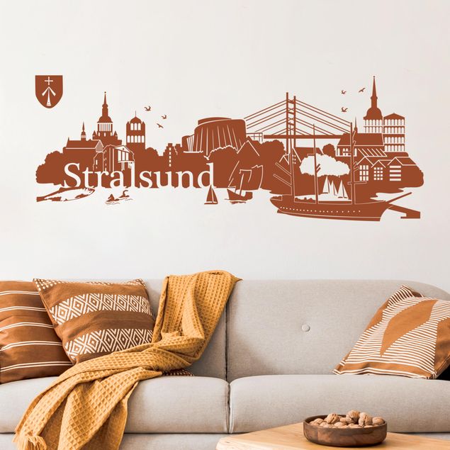 Autocolantes de parede cidades e paisagens urbanas Skyline di Stralsund