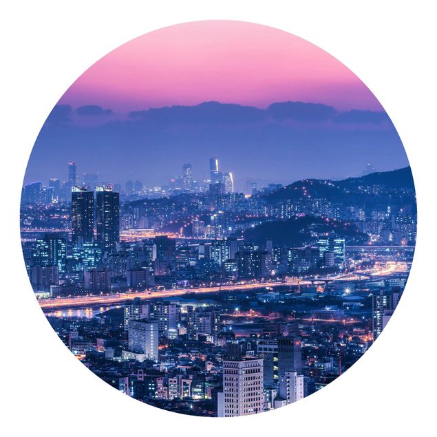 Carte da parati blu Skyline di Seoul