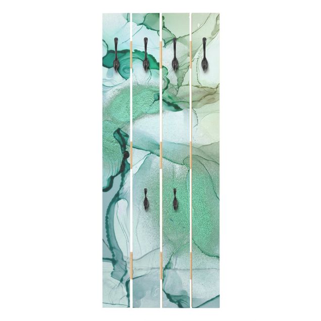 Appendiabiti da parete con pannello Tempesta color smeraldo II