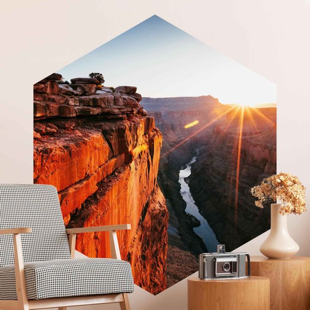 Carte da parati moderne Sole nel Grand Canyon