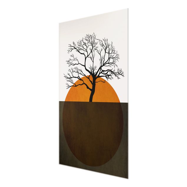 Quadro moderno Sole con albero