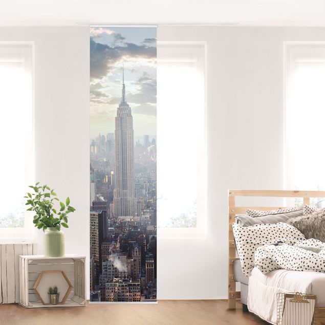 Tende a pannello scorrevoli con architettura e skylines Alba a New York
