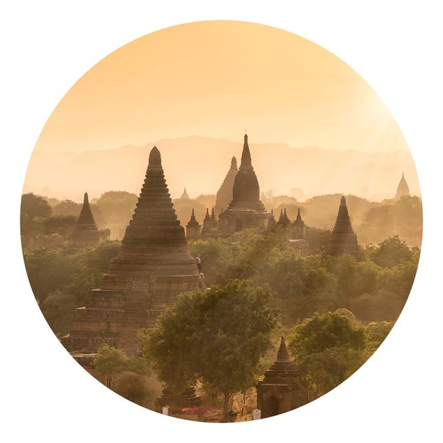 Carte da parati architettura Il sole che tramonta su Bagan