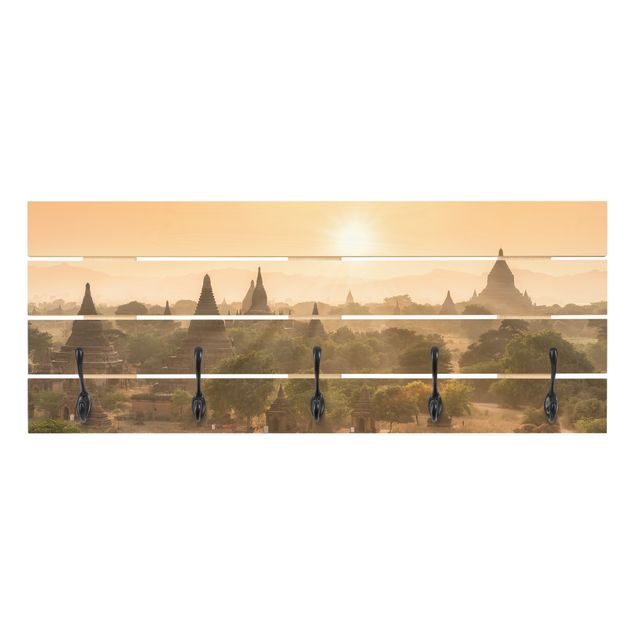 Pannello appendiabiti Il sole che tramonta su Bagan
