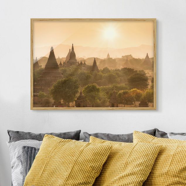 Quadri con paesaggio Il sole che tramonta su Bagan