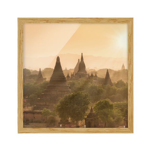 Quadro città Il sole che tramonta su Bagan