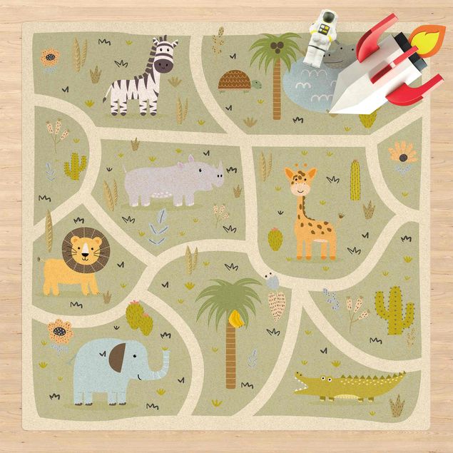 tappeti gioco Safari - Tanti animali diversi