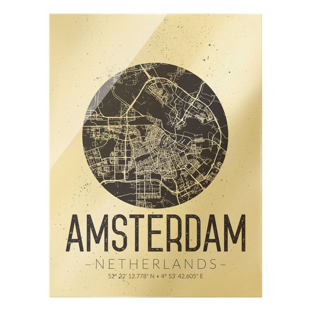 Stampe Mappa della città di Amsterdam - Retrò