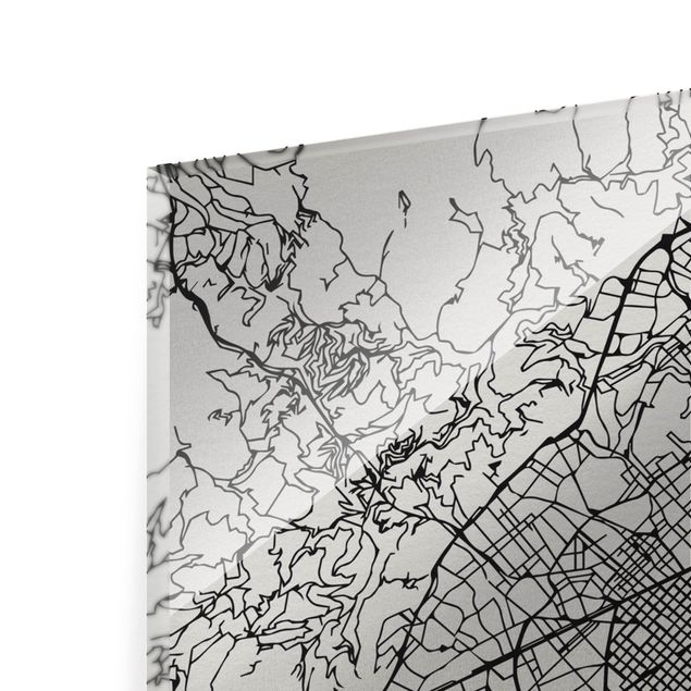 Quadro in vetro - Barcelona City Map - Classic - Verticale 3:4