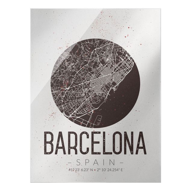 Quadri stampe Mappa della città di Barcellona - Retrò