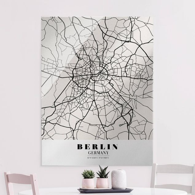 Quadri in vetro Berlino Mappa di Berlino - Classica