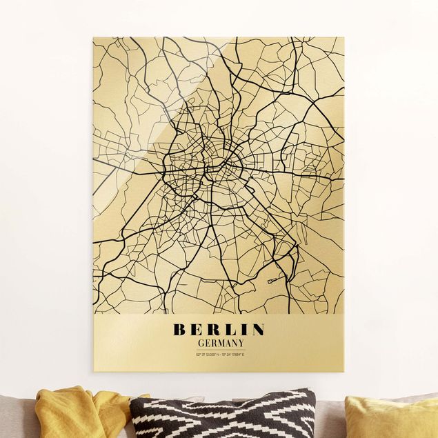 Quadri in vetro Berlino Mappa di Berlino - Classica