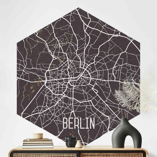 Carte da parati Berlino Mappa della città di Berlino - Retrò