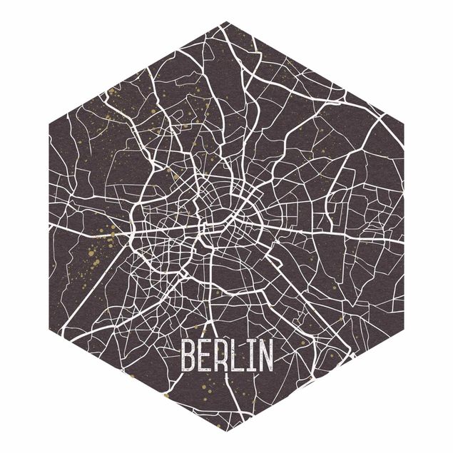 Carta parati grigia Mappa della città di Berlino - Retrò