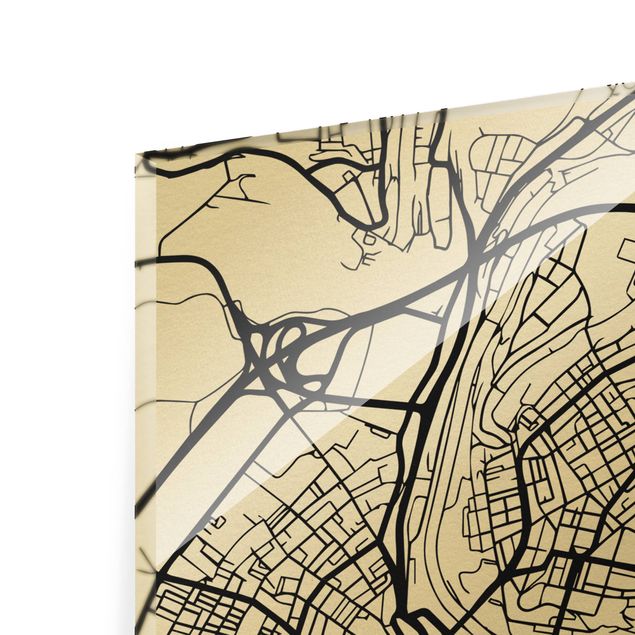 Quadro in vetro - Bern City Map - Classical - Verticale 3:4