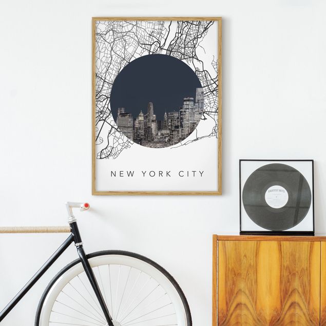 Quadro New york Collage di mappe di New York
