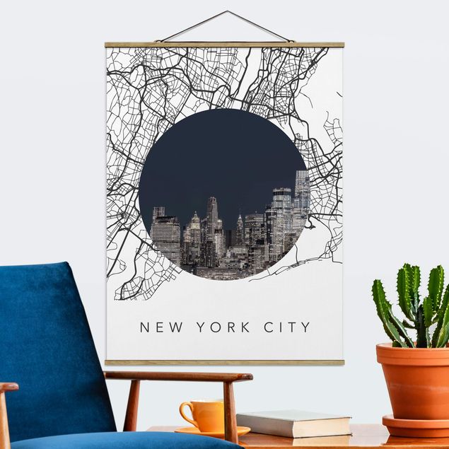 Quadri di New york Collage di mappe di New York