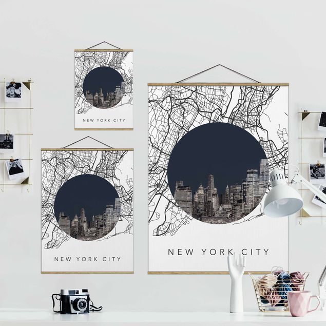 Quadri stampe Collage di mappe di New York