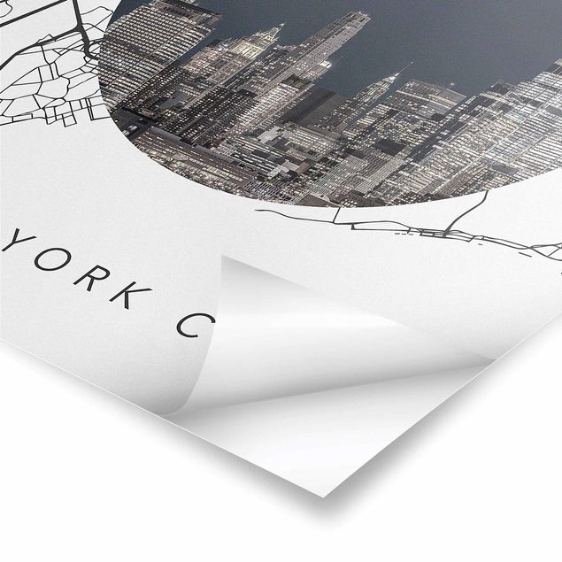 Quadri Collage di mappe di New York
