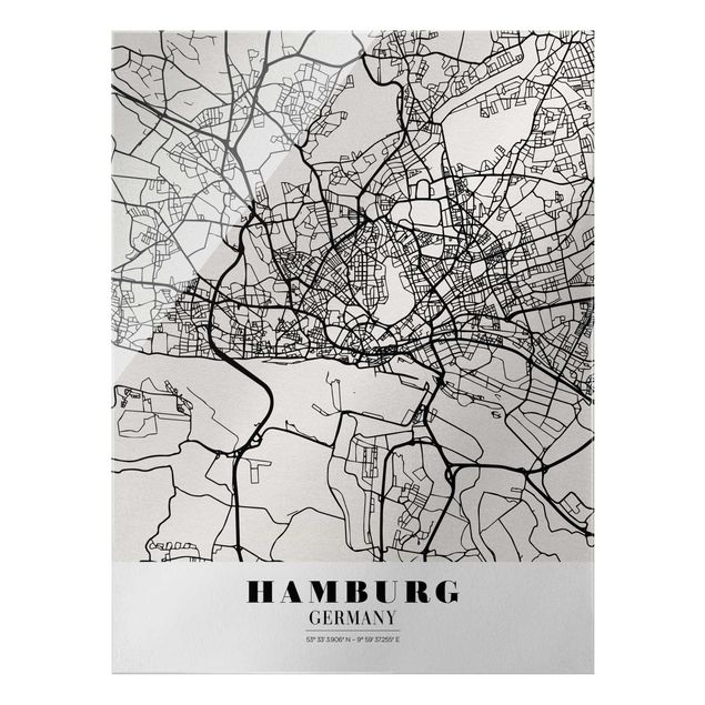 Stampe Mappa di Amburgo - Classica