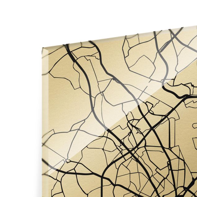 Quadro in vetro - Cologne City Map - Classic - Verticale 3:4