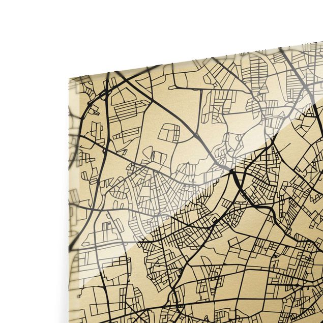Quadro in vetro - Copenhagen City Map - Classic - Verticale 3:4