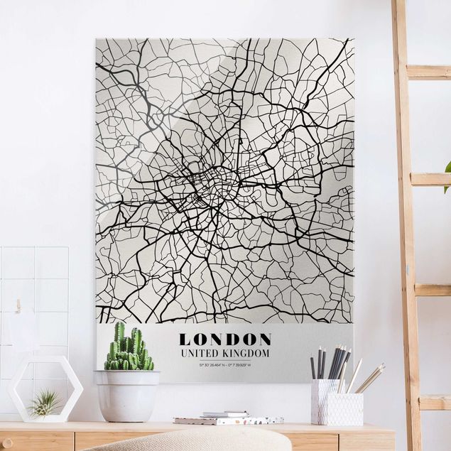 Quadri in vetro Londra Mappa di Londra - Classica