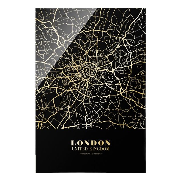 Quadri moderni   Mappa di Londra - Nero classico