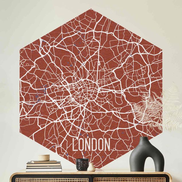Carte da parati Londra Mappa della città di Londra - Retrò