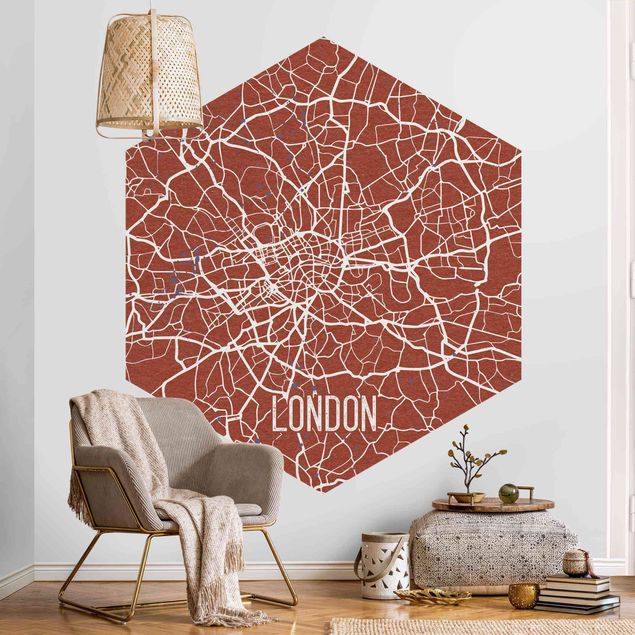 Carta da parati moderne Mappa della città di Londra - Retrò