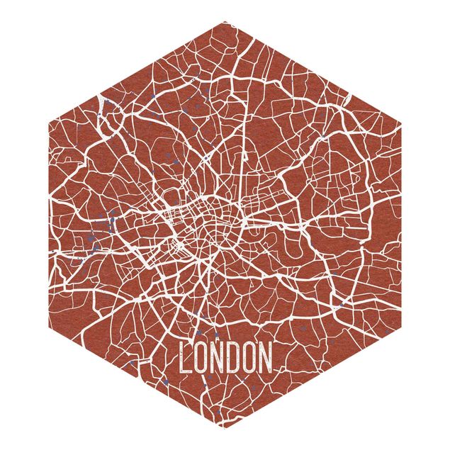 Carte da parati marroni Mappa della città di Londra - Retrò