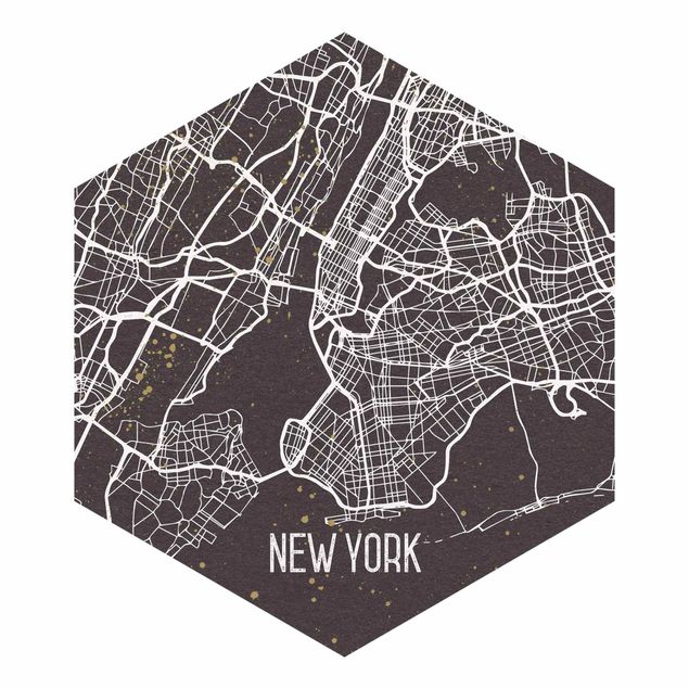 Carta parati rossa Mappa della città di New York - Rétro