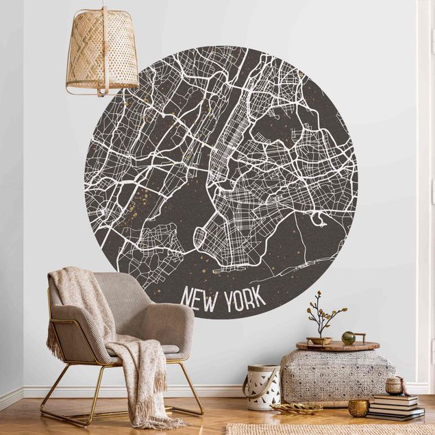 Carta da parati adesiva Mappa della città di New York - Rétro