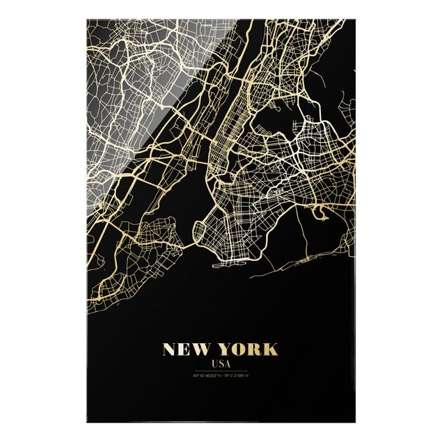 Quadri moderni   Mappa di New York - Nero classico