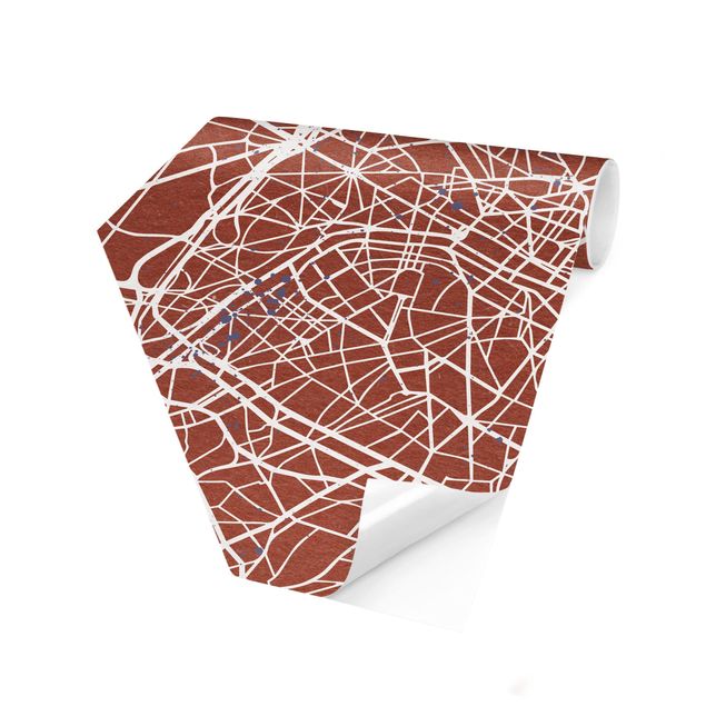 Carte da parati mappamondo Mappa della città di Parigi - Retrò