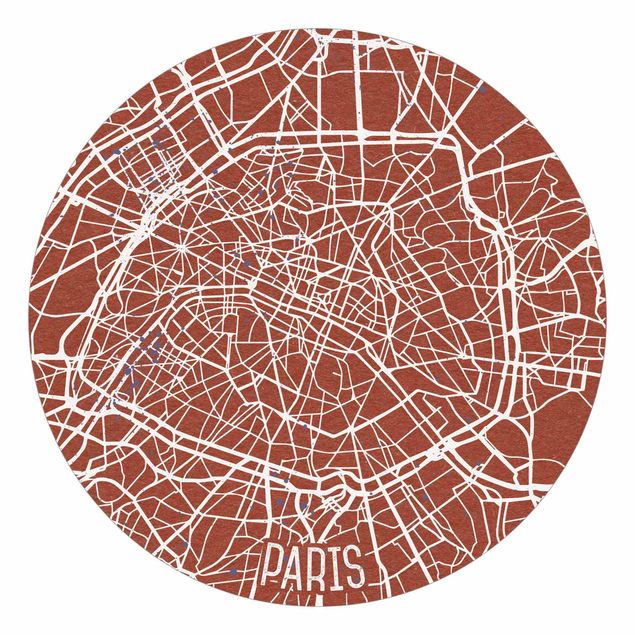 Carta da parati moderna Mappa della città di Parigi - Retrò