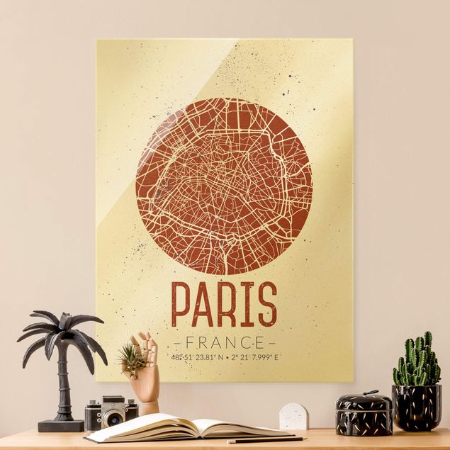 Quadri di Parigi Mappa della città di Parigi - Retrò