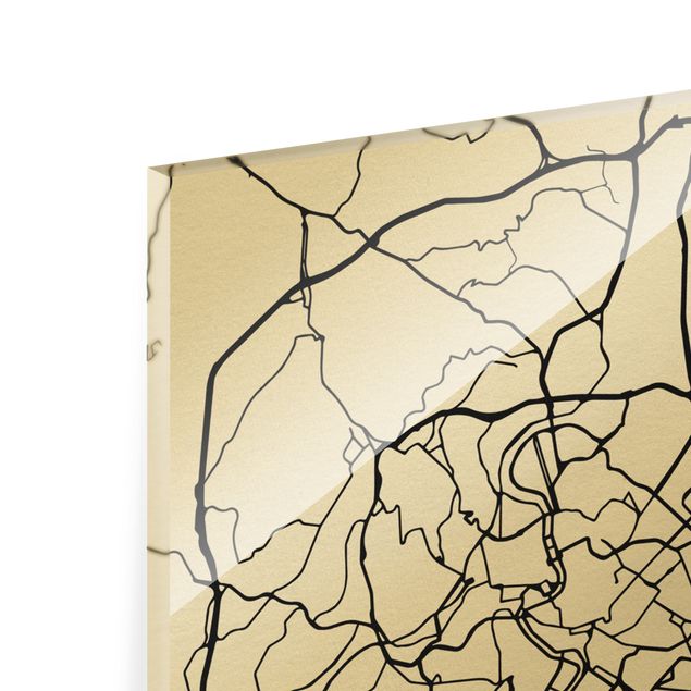 Glas Magnetboard Mappa di Roma - Classica