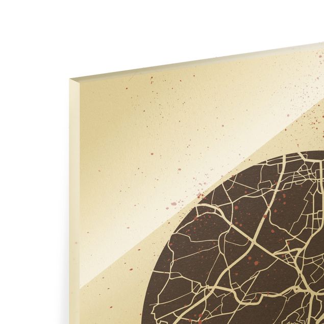 Glas Magnetboard Mappa di Stoccarda - Retrò