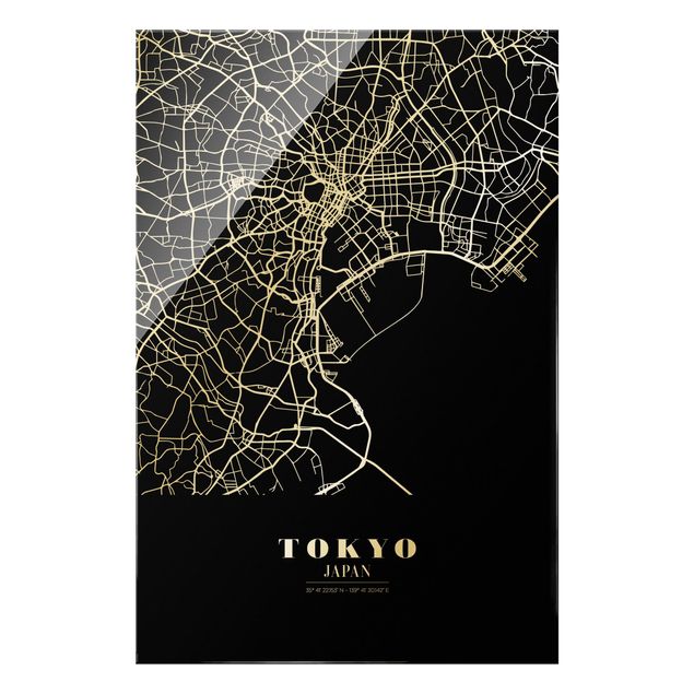Quadro moderno Mappa di Tokyo - Nero classico