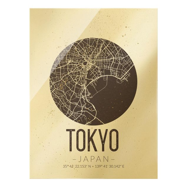 Quadri marroni Mappa di Tokyo - Retrò