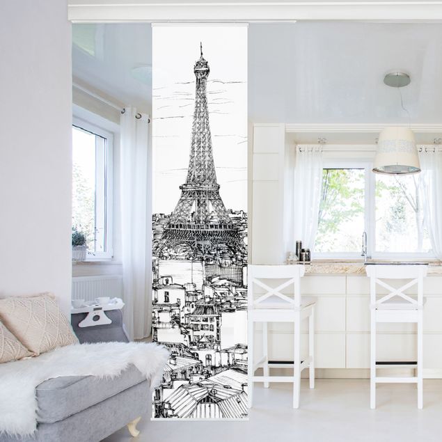 Tende a pannello scorrevoli con architettura e skylines Città studio - Parigi