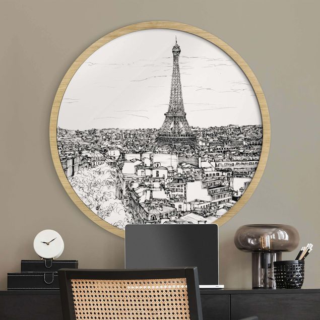 Quadri con cornice con architettura e skylines Città studio - Parigi