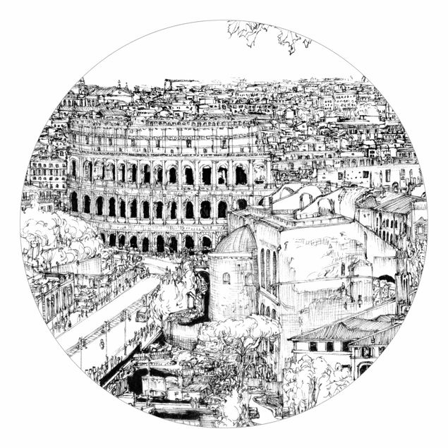 Carta da parati bianco e nero  Studio della città - Roma