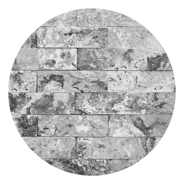 Carta parati tnt Muro di pietra in marmo naturale grigio