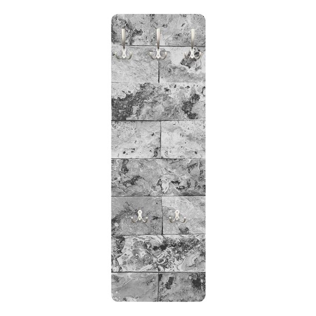 Appendiabiti Muro di pietra in marmo naturale grigio