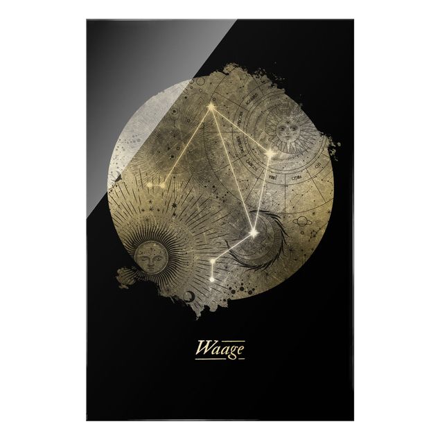 Magnettafel Glas Segno zodiacale Bilancia Argento