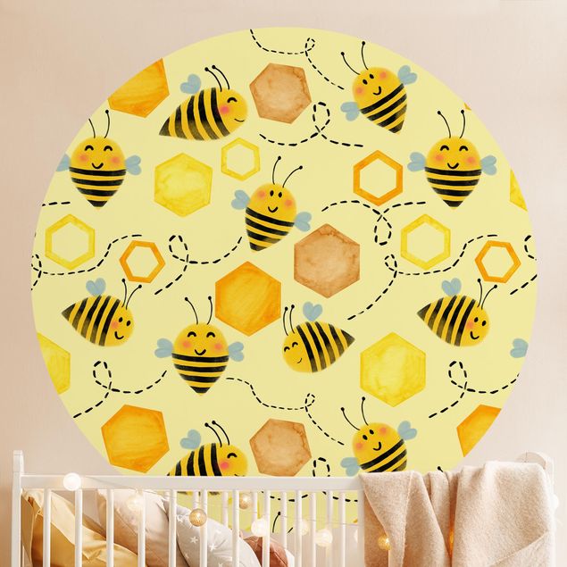 Decorazioni camera bambini Dolce miele con api illustrazione